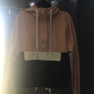 pink&blue sweatshirt w/ mesh inside(forever 21,M)